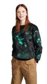 Off-White Green Brush Oversize Crew Neck Sweatshirt at Shopbop